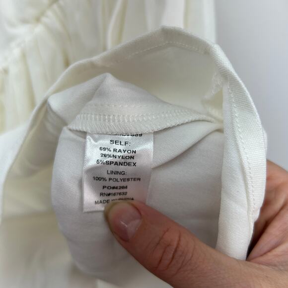 NEW 12th Tribe Neutral Kit White Drop Waist Mini Dress Medium Western Bridal - Picture 7 of 7